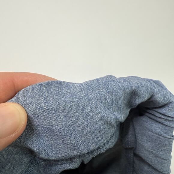 Albion Jetsetter Joggers Chambray Pants Women M Light Blue Nylon Spandex Zippers - Picture 8 of 8